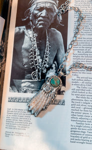 FEATHER WITH TURQUOISE NECKLACE