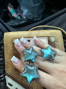 LABRADORITE STAR RING