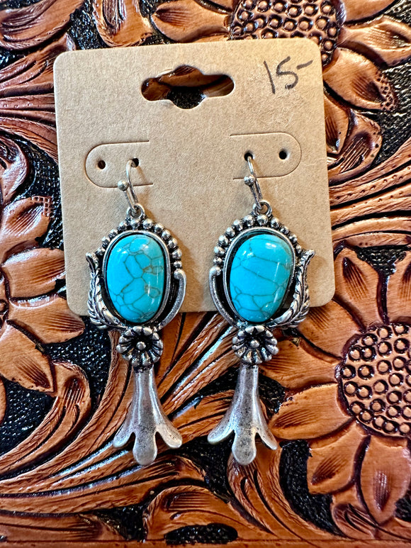 FLORAL TURQUOISE EARRINGS