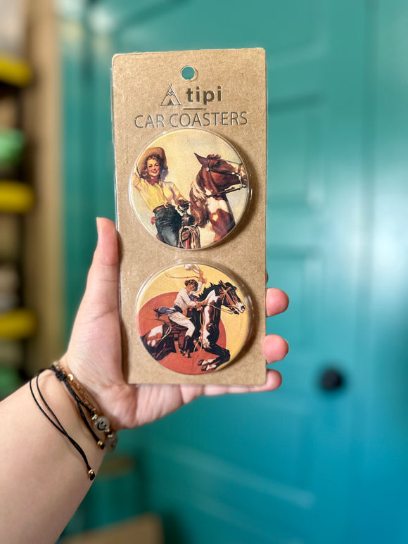 COWGIRL UP CAR COASTERS