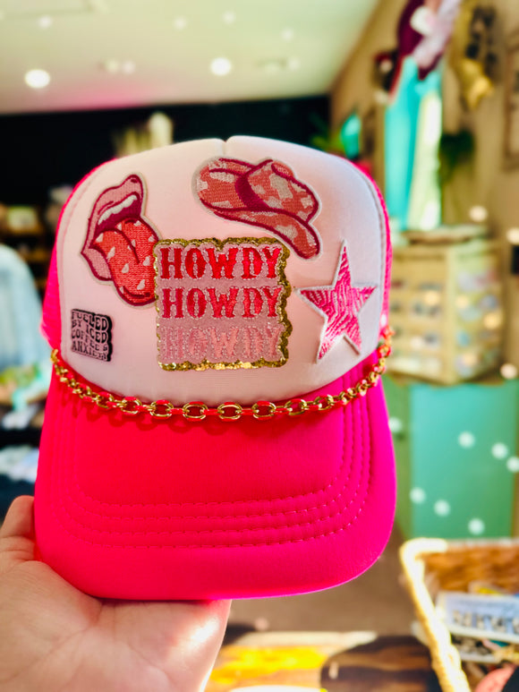 PINK HOWDY TRUCKER HAT