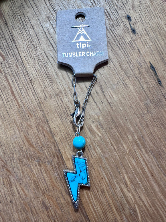 TURQUOISE LIGHTNING BOLT TUMBLR CHARM