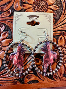 BROWN HORSE EARRINGS