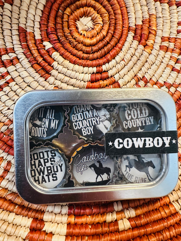 COWBOY BOTTLE CAP MAGNET