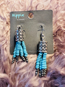 TURQUOISE TASSLE EARRINGS