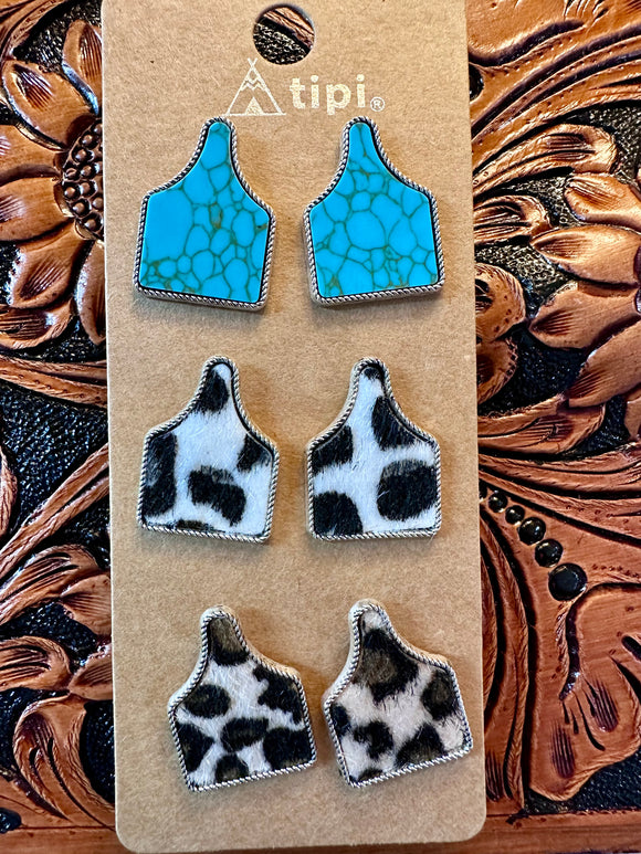 TAG EARRING SET