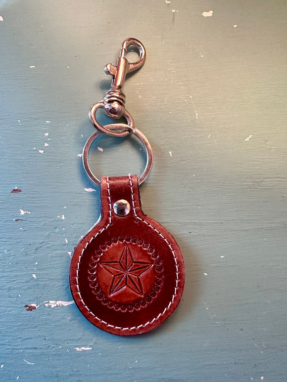 LEATHER STAR KEYCHAIN