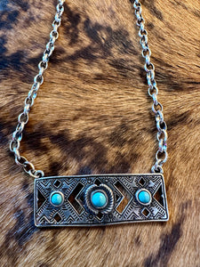 RECTANGLE TURQUOISE NECKLACE