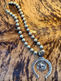 PEARL BUFFALO COIN NECKLACE